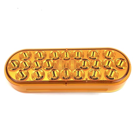 Truck-Lite Signal-Stat, LED, Yellow Oval, 24 Diode, Front/Park/Turn, 12V, PL-3 6050A-3